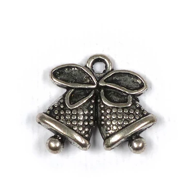 Charm fémdísz, 3 db - csengettyű, 3D