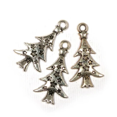 Charm fémdísz, 3 db - karácsonyfa