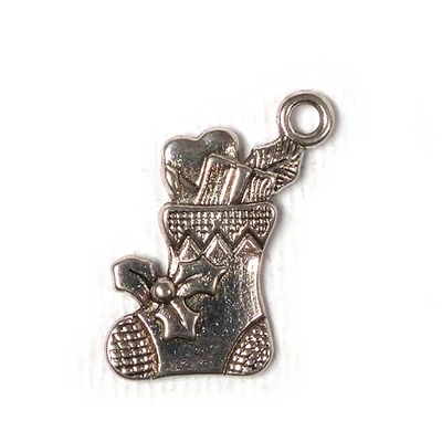 Charm fémdísz, 3 db - karácsonyi zokni, 3D