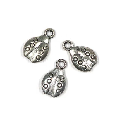 Charm fémdísz, 3 db - katica, 3D