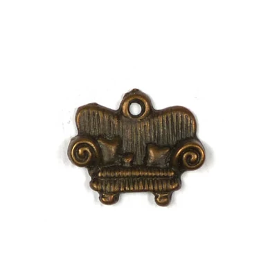 Charm fémdísz, 3 db - kanapé, antik