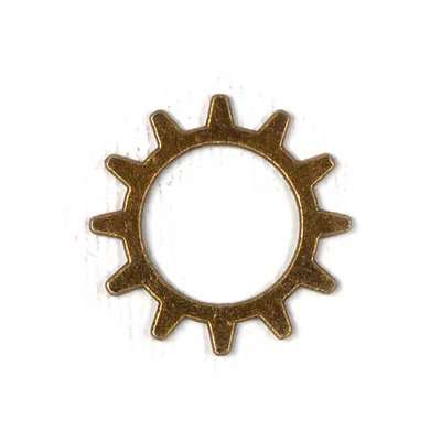 Charm fémdísz, 3 db - fogaskerék, 12 ágú, nagytengelyű, 3D, antik
