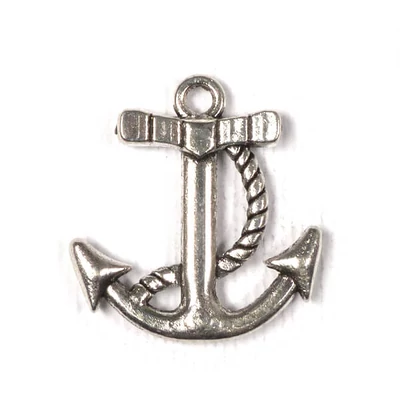 Charm fémdísz, 3 db - horgony, 3D