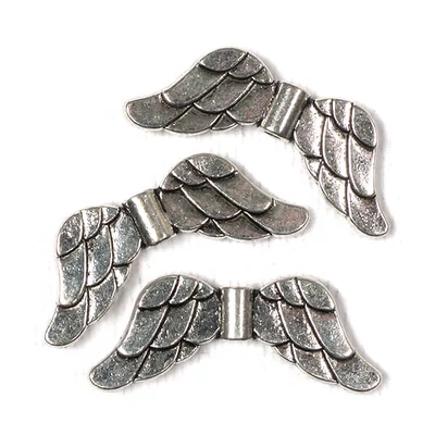 Charm fémdísz, 3 db - angyalszárny, 3D