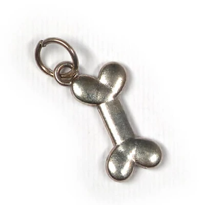 Charm fémdísz, 3 db - kutyacsont szerelőkarikával, 3D