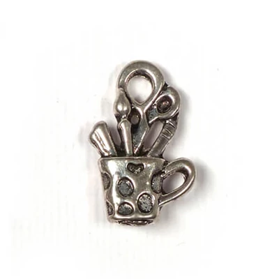 Charm fémdísz, 3 db - művészbögre, 3D