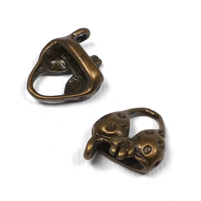 Charm fémdísz, 2 db - bikini felső, 3D, antik