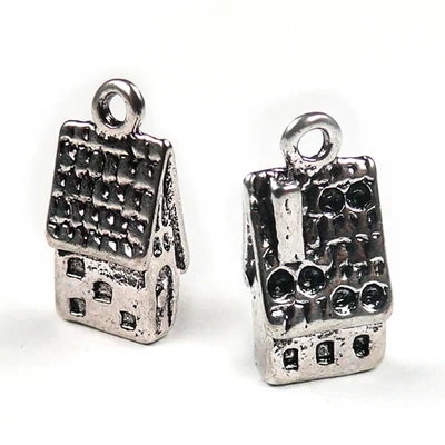 Charm fémdísz, 2 db - mézeskalács ház, 3D