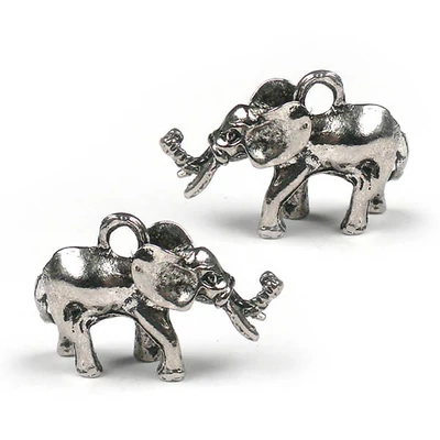Charm, fémdísz, 2 db - elefánt, 3D