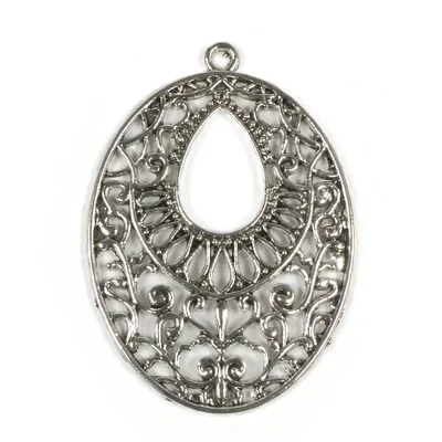Charm fémdísz, 1 db - ovális