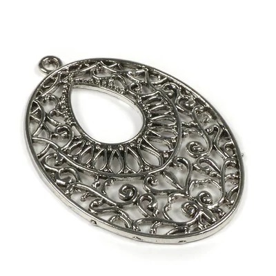 Charm fémdísz, 1 db - ovális