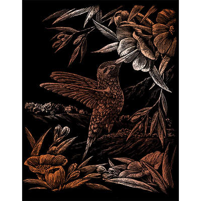 Karckép gravírozó készlet karctűvel, 20x25 cm - Kolibri, réz