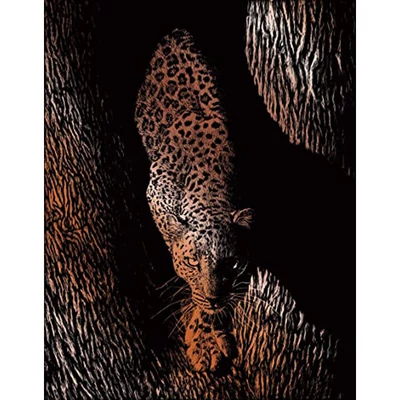 Karckép gravírozó készlet karctűvel, 20x25 cm - Vadállat, réz