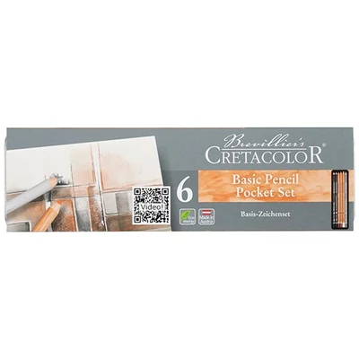 Cretacolor Basic Pencil Pocket Set vázlatceruza készlet, 6 db-os, fémdobozos