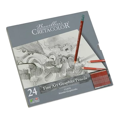 Cretacolor Fine Art Graphite grafitceruza készlet - 24 db, fémdobozos