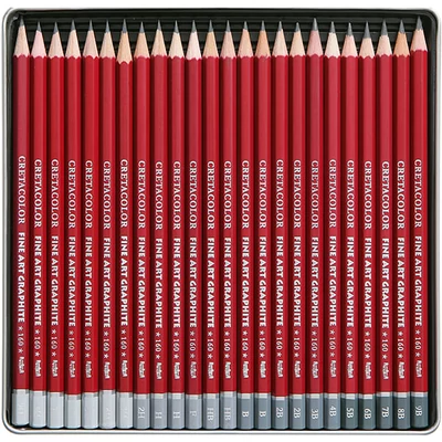 Cretacolor Fine Art Graphite grafitceruza készlet - 24 db, fémdobozos