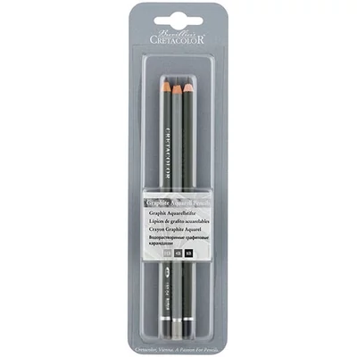 Cretacolor Graphite Aquarell vízzel elmosható grafitceruza készlet, 3 db