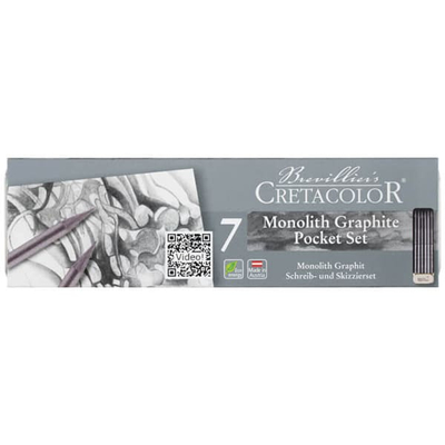 Cretacolor Monolith Graphite Pocket Set grafitrúd készlet, 7 db-os, fémdobozos