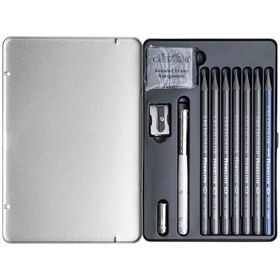 Cretacolor Monolith Graphite Set grafit rajzkészlet, 11 db-os, fémdobozos