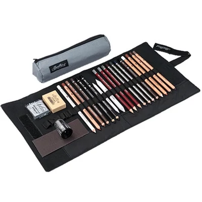 Cretacolor Pencil Wrap Set rajzkészlet feltekerhető vászon tartóban - Professional, 24 db-os