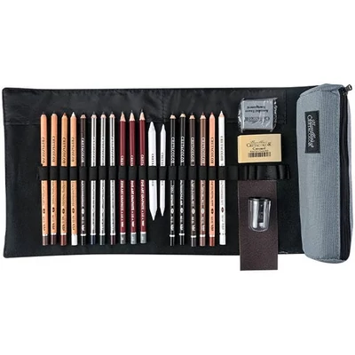Cretacolor Pencil Wrap Set rajzkészlet feltekerhető vászon tartóban - Professional, 24 db-os