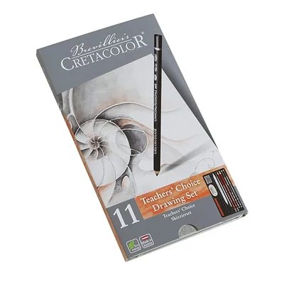 Cretacolor Teachers&#039; Choice kezdő rajz- és vázlatkészlet, 11 db-os, fémdobozos