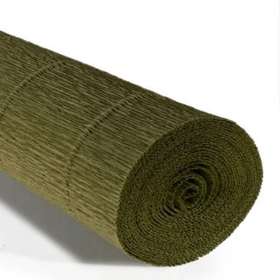 Virágkrepp-papír, 180 g, 50x250 cm - 17A8 sötét olívzöld