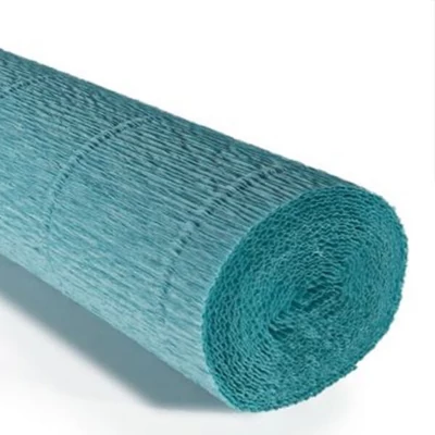 Virágkrepp-papír, 180 g, 50x250 cm - 17E/3 világos türkizkék