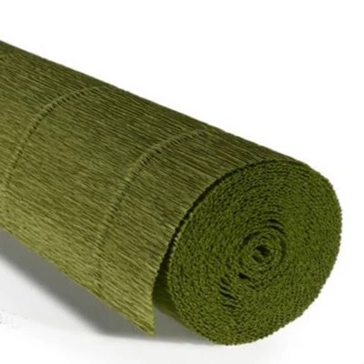 Virágkrepp-papír, 180 g, 50x250 cm - 622 olívzöld