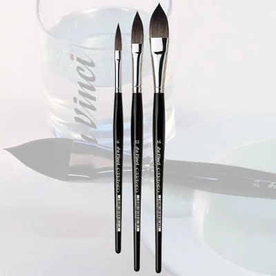 Da Vinci Casaneo 898 szintetikus, hegyes macskanyelv ecset - különféle méretekben