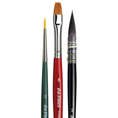 Da Vinci Botanical Art Watercolour Set ecsetkészlet, szintetikus, vegyes, 3 db