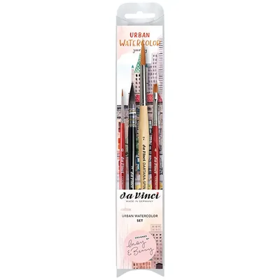 Da Vinci Urban Watercolour Set ecsetkészlet, szintetikus, vegyes, 5 db