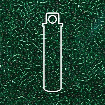 Miyuki Delica japán üveggyöngy 11/0 - Silver Lined Emerald Dyed