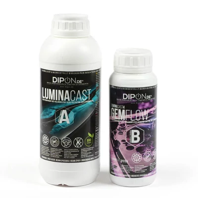 Műgyanta kétkomponensű, Dipon, LuminaCast 4 Gem Flow, 500+250g