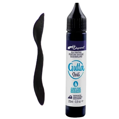 H Dupont Serti gőzfixálós selyemkontúr, gutta, 25 ml - 100 fekete, noir