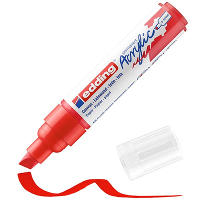 edding 5000 akril marker (filctoll), vágott végű, B (5-10 mm) - 902, traffic red