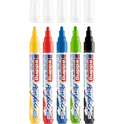 edding 5100 akril marker (filctoll) készlet, M (2-3 mm) - 5 db, alap
