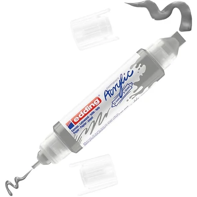 edding 5400 3D Double liner kétvégű akril festőtoll - 923, rich silver