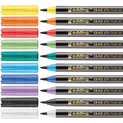 edding 1340 ecsetirón (ecsetfilc) készlet, S (1-6 mm) - 10 db, csillámos