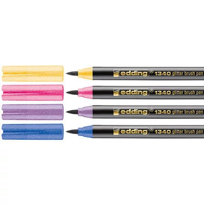 edding 1340 ecsetirón (ecsetfilc) készlet, S (1-6 mm) - 4 db, csillámos