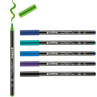 Porcelán ecsetirón marker készlet - Cool Color