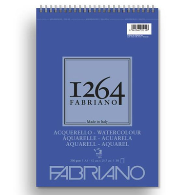 Fabriano 1264 akvarelltömb, 300 g - A3, felül spirálos