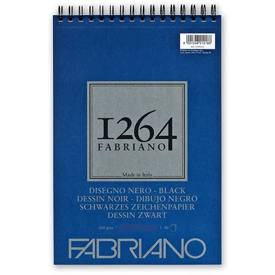 Fabriano 1264 fekete rajztömb, 200 g - A3, felül spirálos