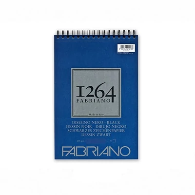 Fabriano 1264 fekete rajztömb, 200 g - A5, felül spirálos