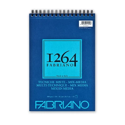 Fabriano 1264 Mix Media rajz- és festőtömb, 300 g - A4, felül spirálos
