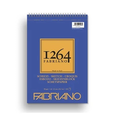 Fabriano 1264 rajz- és vázlattömb, 90 g - A4, felül spirálos