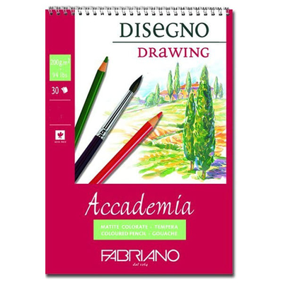 Fabriano Accademia rajz- és vázlattömb, 200 g, 30 lap - A2, spirálos