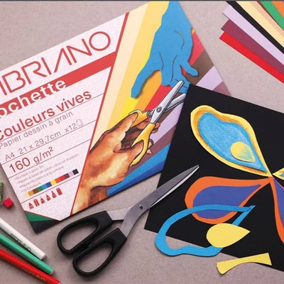 Fabriano Pochette Dessin Couleur színes rajzpapír csomag, 160 g - 24x32 cm, 12 lap