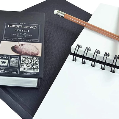 Fabriano Sketch Book rajz- és vázlatfüzet, 110 g, 80 lap - A4, spirálos