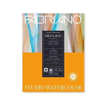 Fabriano Studio Watercolour akvarelltömb, 200 g, 22,9x30,5 cm, 20 lap, sima